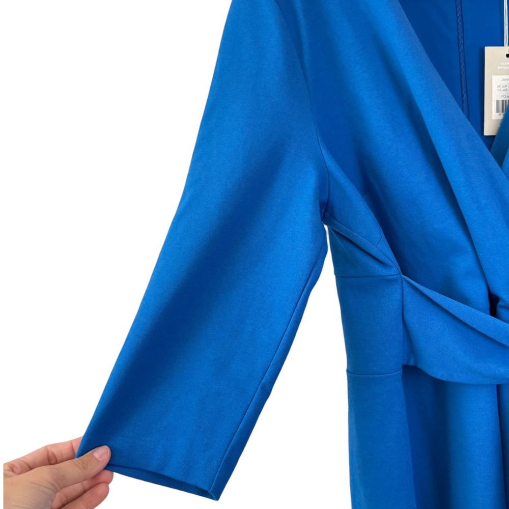 Boden Blue Wrap Front Midi Dress V-Neck 3/4 Sleeve US 16-18R NEW - Picture 5 of 8